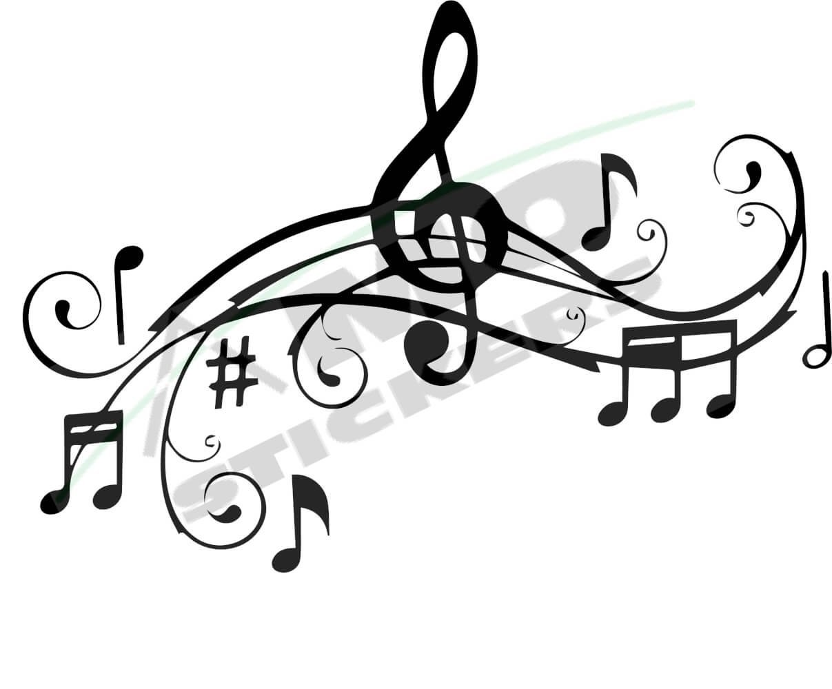 Note-Music.jpg Autó matrica Note zene - Image 1