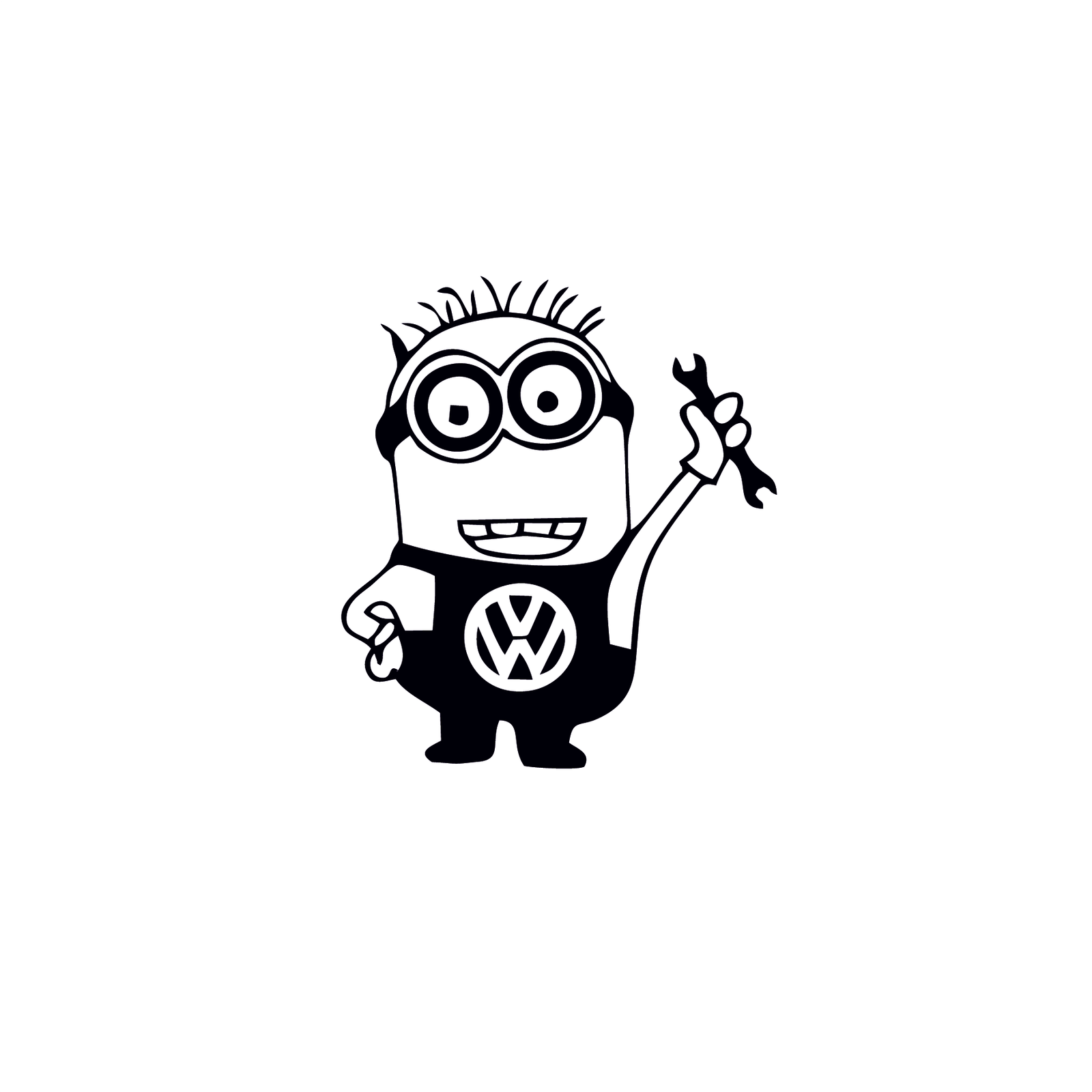 Volkswagen-Minnion2.png Autó matrica Volkswagen Minnion - Image 1