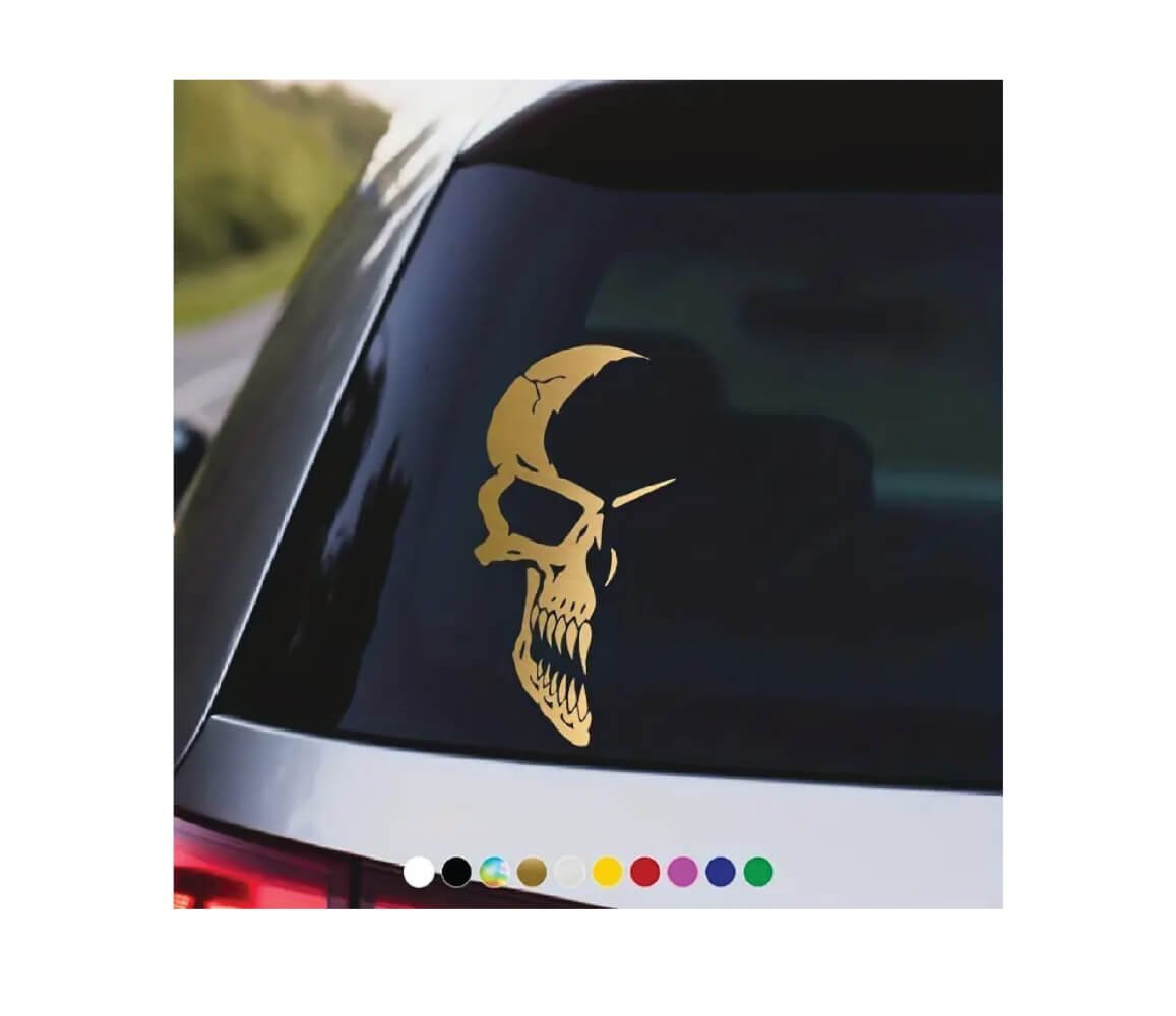 jumate-craniu-2.jpg Autó matrica Half Skull - Image 1