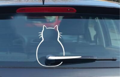 Autó matrica Cat Cat autó ablaktörlő - Image 1