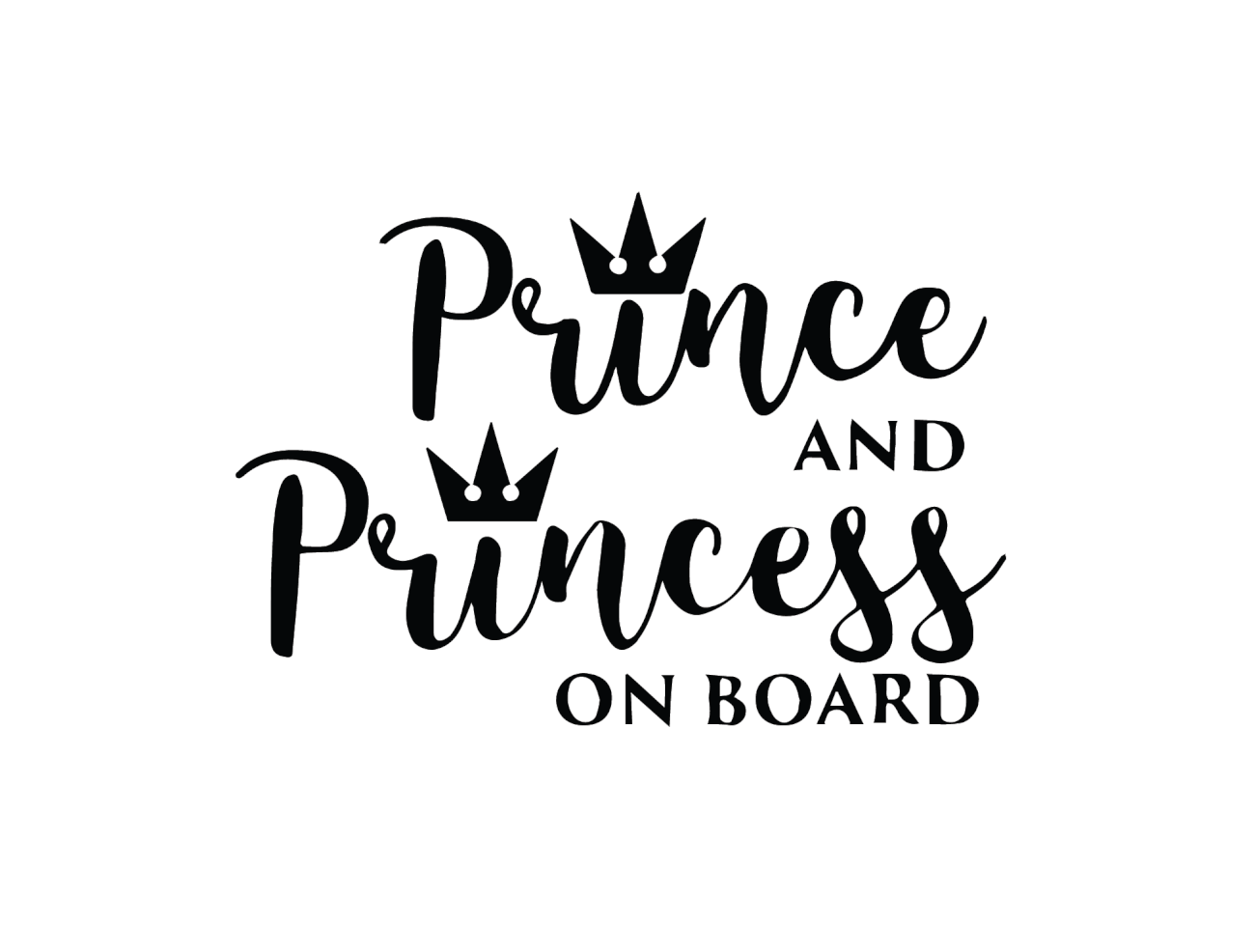 prince-and-princess.png Autó matrica Baby on Board Prince & Princess - Image 1