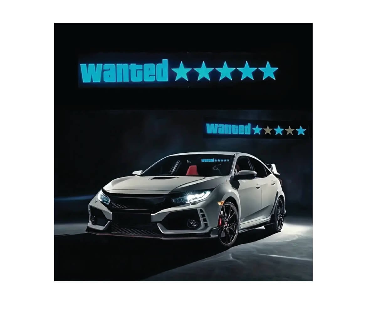 wanted-5-stele-2.jpg KERESZÜNK autós matricát ***** - Image 1