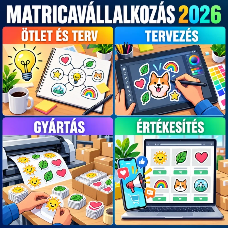 Matrica vállalkozás indítása 2026-ban: ötlet, tervezés, gyártás és értékesítés