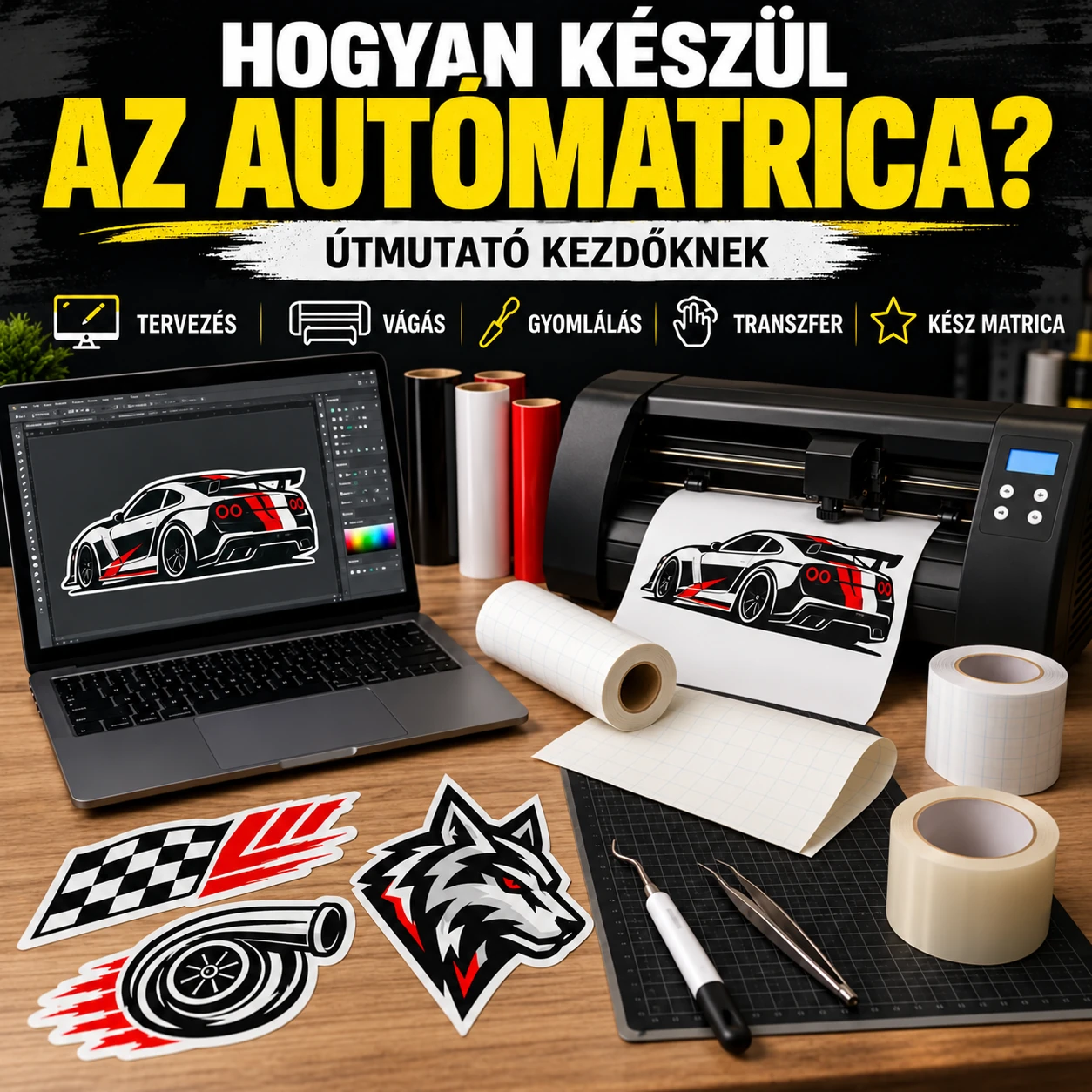 Autómatrica készítése kezdőknek: tervezés, vágás, gyomlálás és transzferfólia
