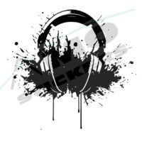 Audio fejhallgató autós matrica